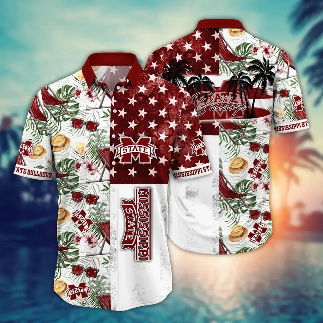 Mississippi State Bulldogs NCAA Flower Aloha Hawaiian Shirt 11, NCAA Hawaiian Shirt