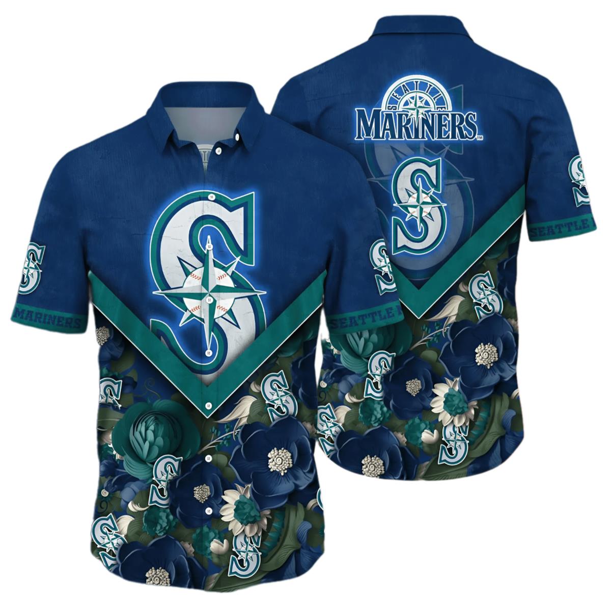 MLB Hawaiian Shirt Mariners For Men