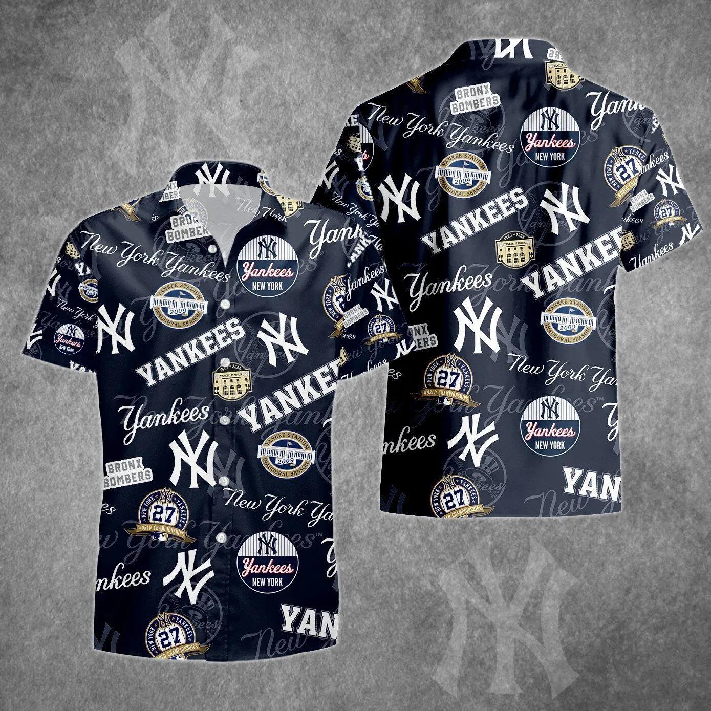 MLB New York Yankees Baseball Floral Aloha Hawaiian Shirt Summer Vacation, Hawaiian Shirts For Men