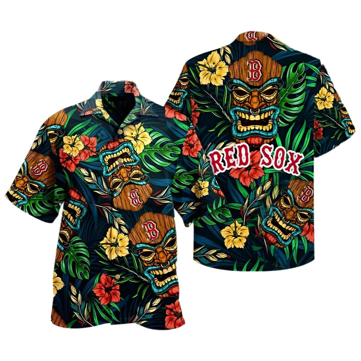 MLB Tiki Boston Red Sox Hawaiian Shirt