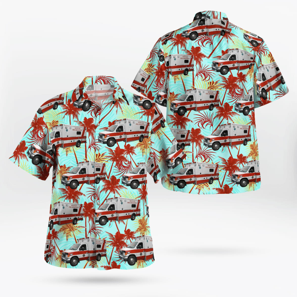 Montauk Fire Department Montauk, NY Hawaiian Shirt - Gifts For Firefighters In Montauk, NY