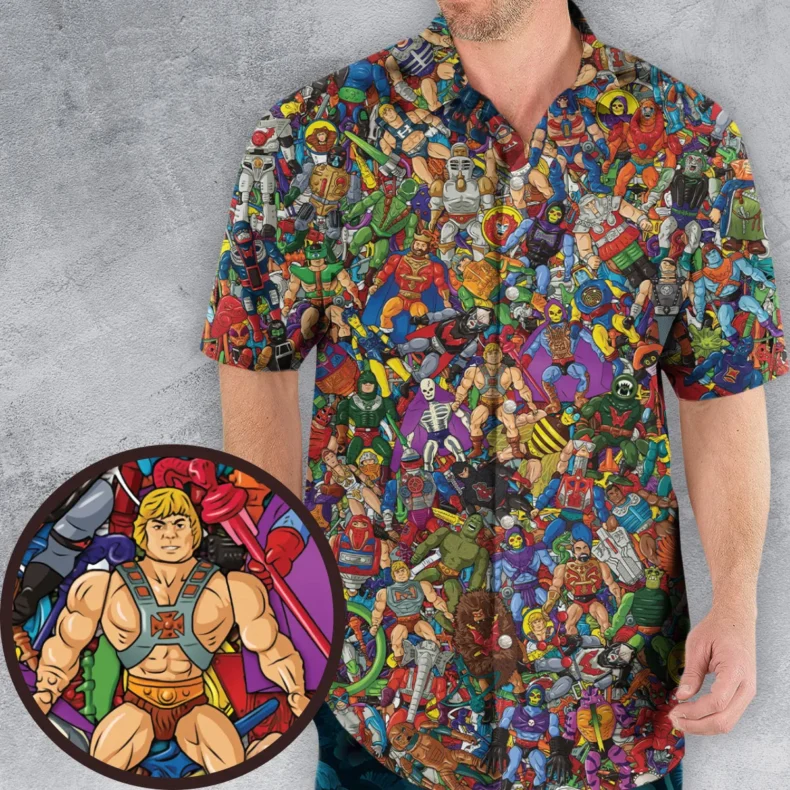 MOTU's Characters Figure Pattern He-man and The Masters of The Universe Hawaiian Shirt
