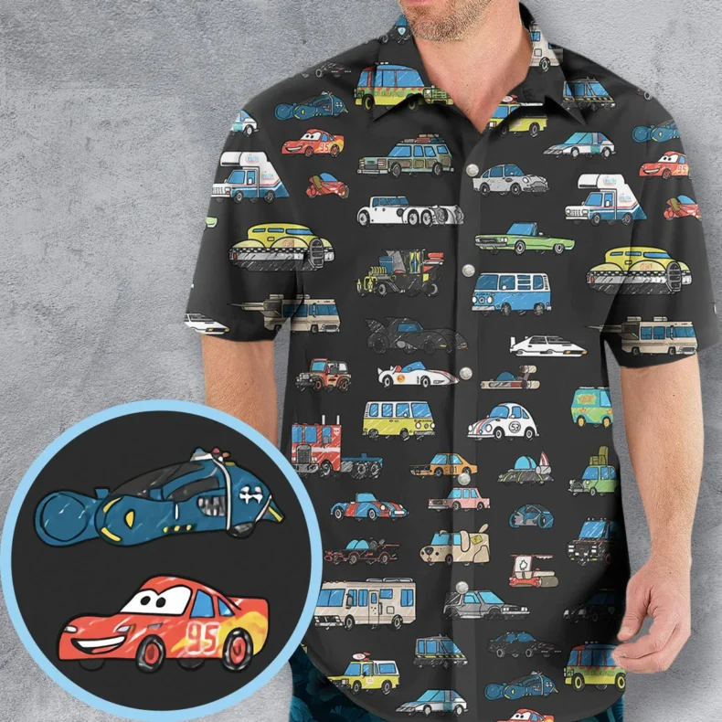 Movie Cars Pattern Hawaiian Shirt