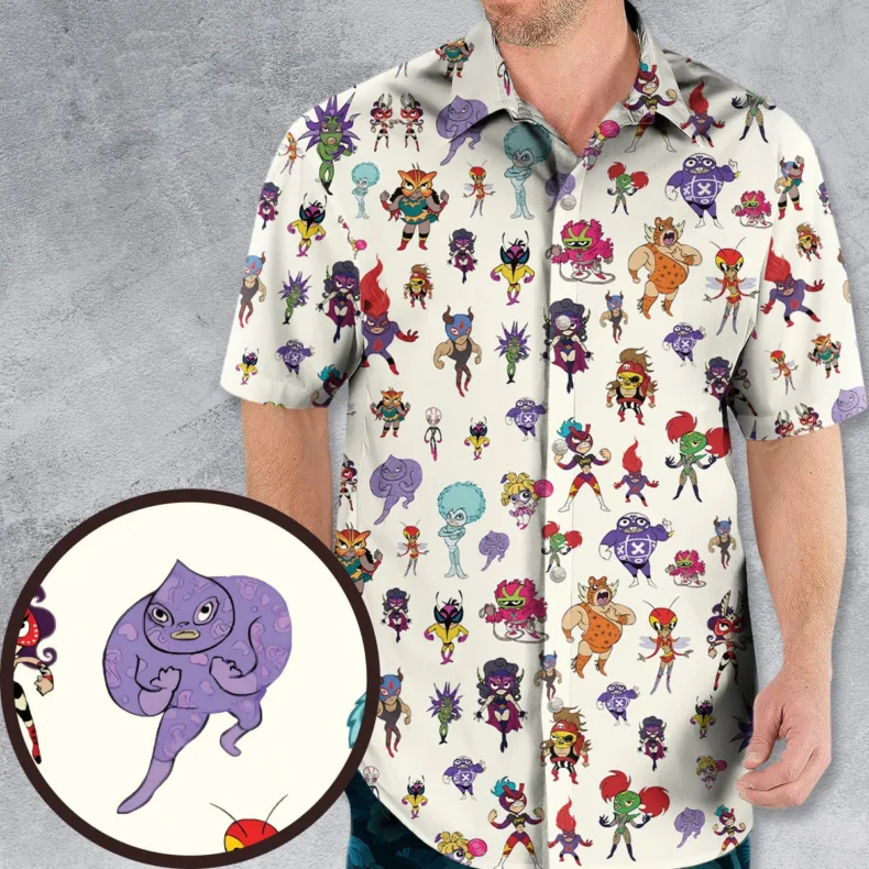 Mucha Lucha Characters Lucha Libre Hawaiian Shirt