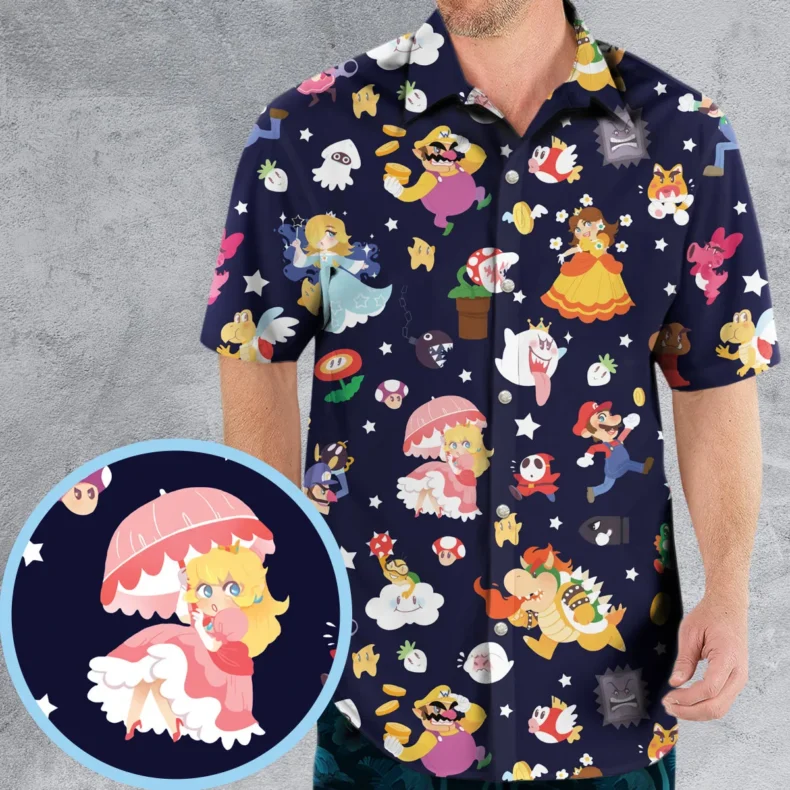 Mushroom Kingdom Super Mario Hawaiian Shirt