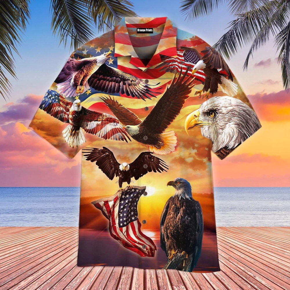My Patriotic Heart Beats Red White And Blue Flag Hawaiian Fourth Of July Shirt, 4th Of July Hawaiian Shirt, 4th Of July Shirt