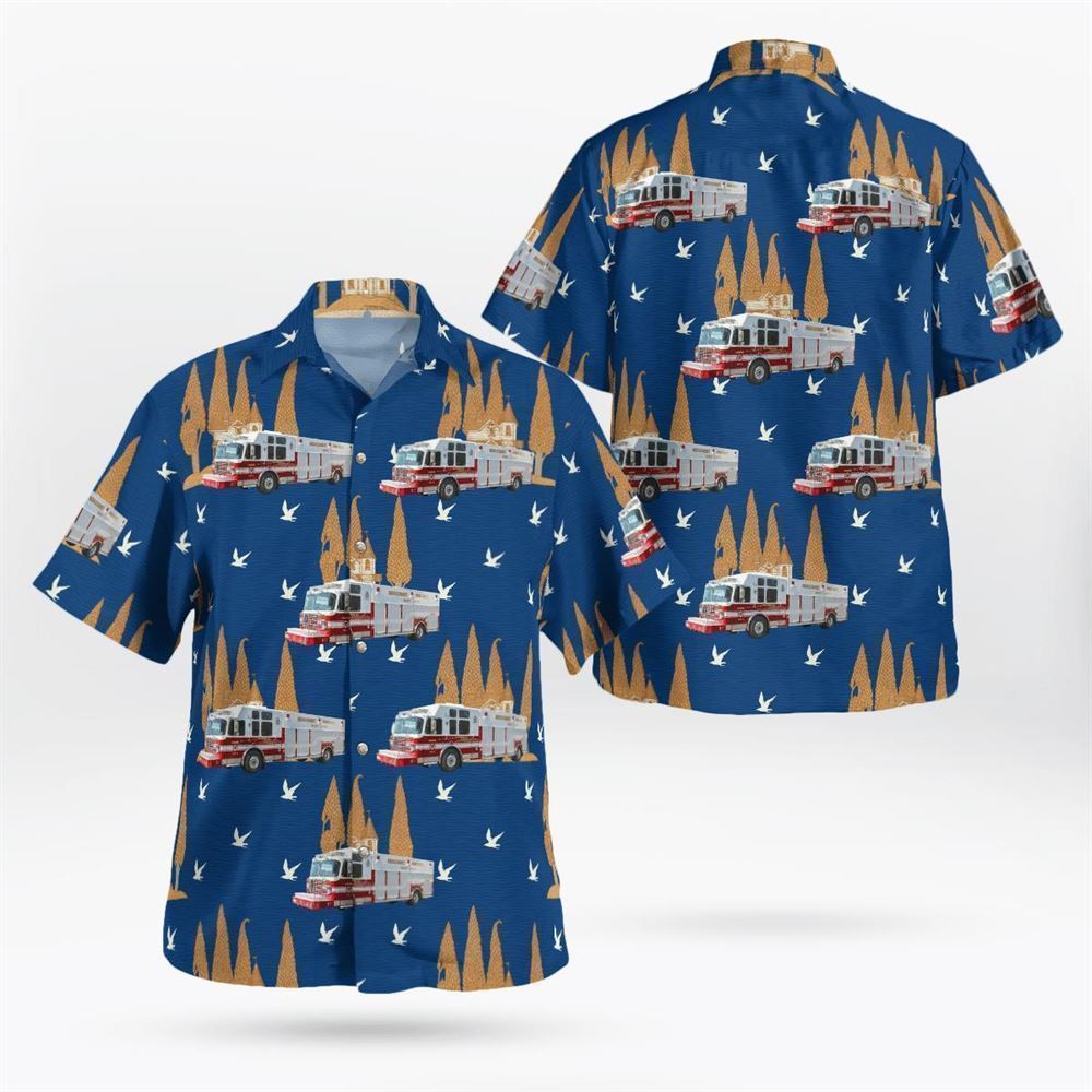 New Castle, DE, Minquadale Fire Company Hawaiian Shirt - Gifts For Firefighters In New Castle, DE