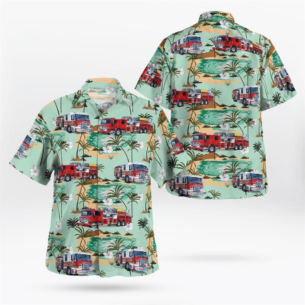 New London Fire Department North Station Hawaiian Shirt - Gifts For Firefighters In New London, CT