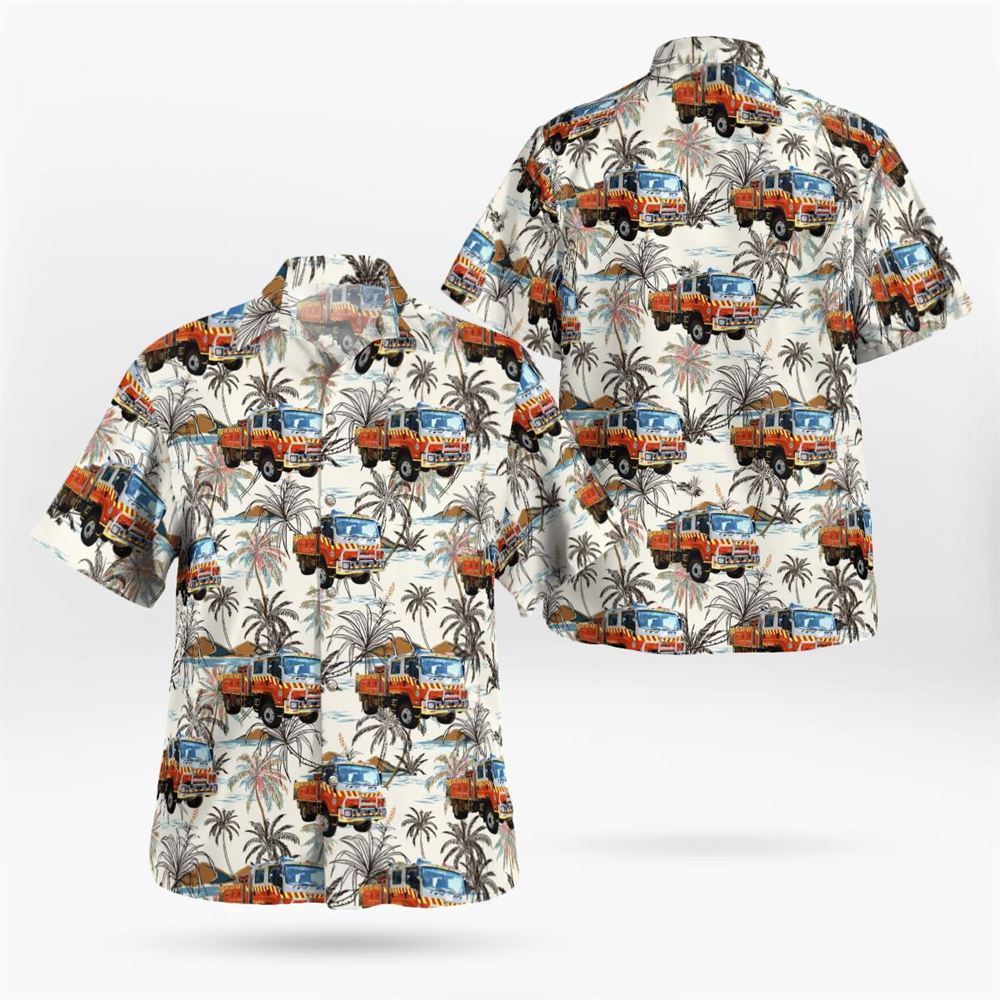 New South Wales Rural Fire Service (NSW RFS) Isuzu Crew Cab Hawaiian Shirt - Gifts For Firefighters In New South Wales