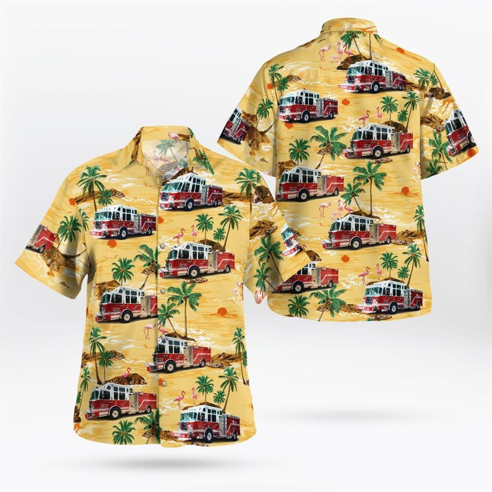 New Ulm, Minnesota, New Ulm Fire Department Hawaiian Shirt - Gifts For Firefighters In New Ulm, MN