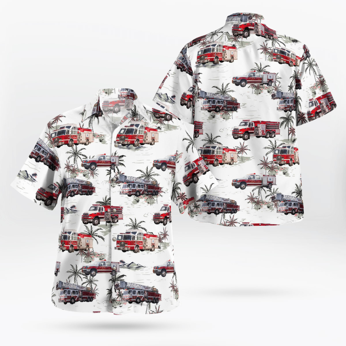 New York Fort Johnson Volunteer Fire Company Hawaiian Shirt - Gifts For Firefighters In Fort Johnson, NY