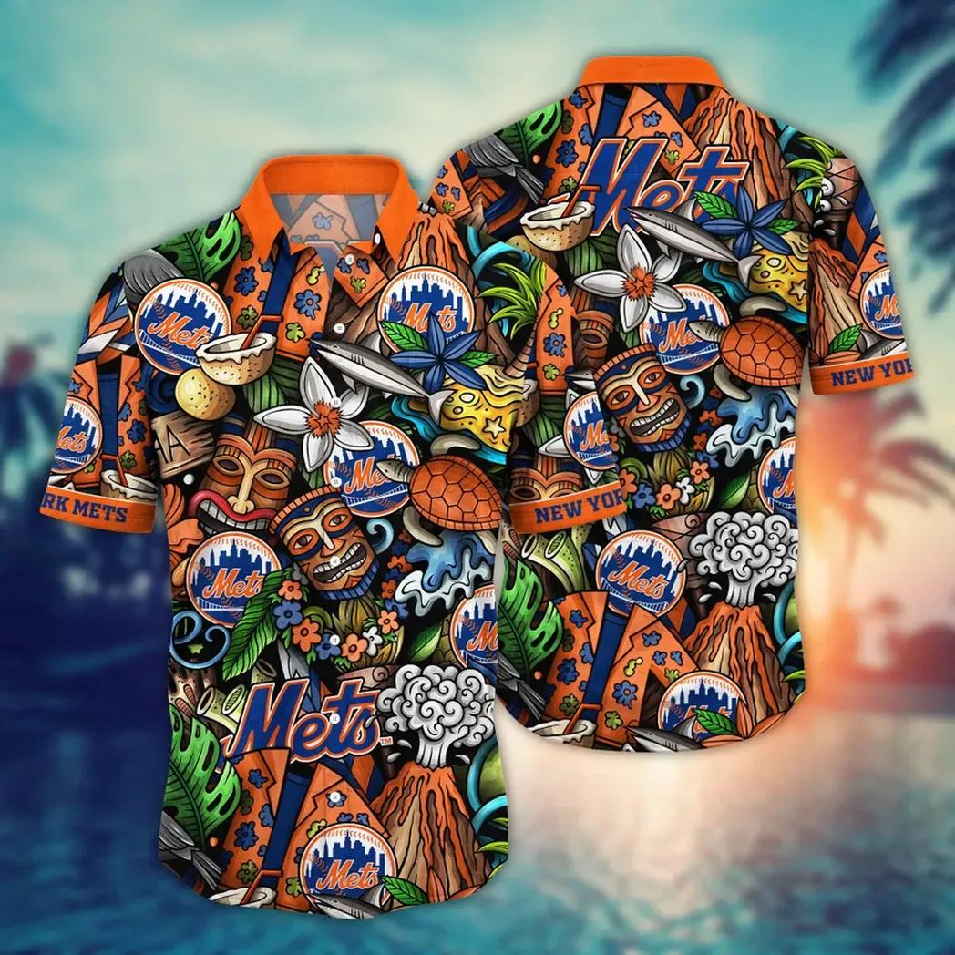 New York Mets MLB Flower Aloha Hawaiian Shirt 4, MLB Hawaiian Shirt