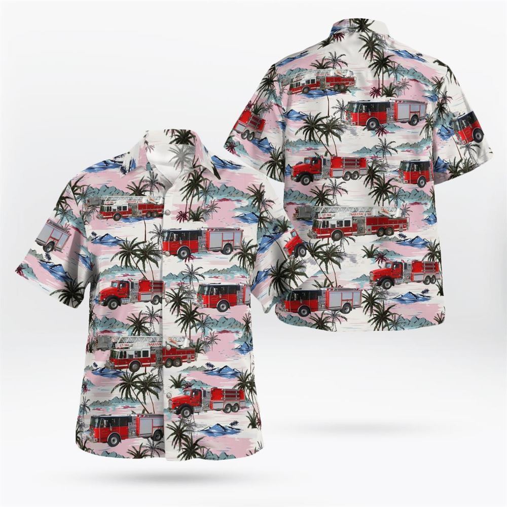 New York, Saranac Lake Volunteer Fire Department Hawaiian Shirt - Gifts For Firefighters In Saranac Lake, NY