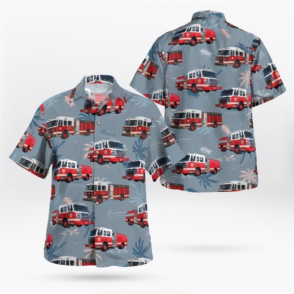 New York Troy Fire Department Hawaiian Shirt - Gifts For Firefighters In Troy, NY