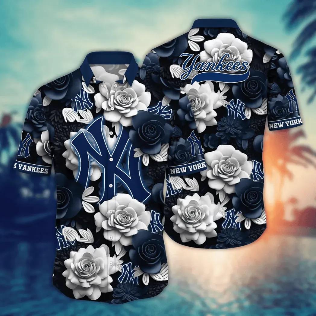 New York Yankees MLB Flower Aloha Hawaiian Shirt 18, MLB Hawaiian Shirt