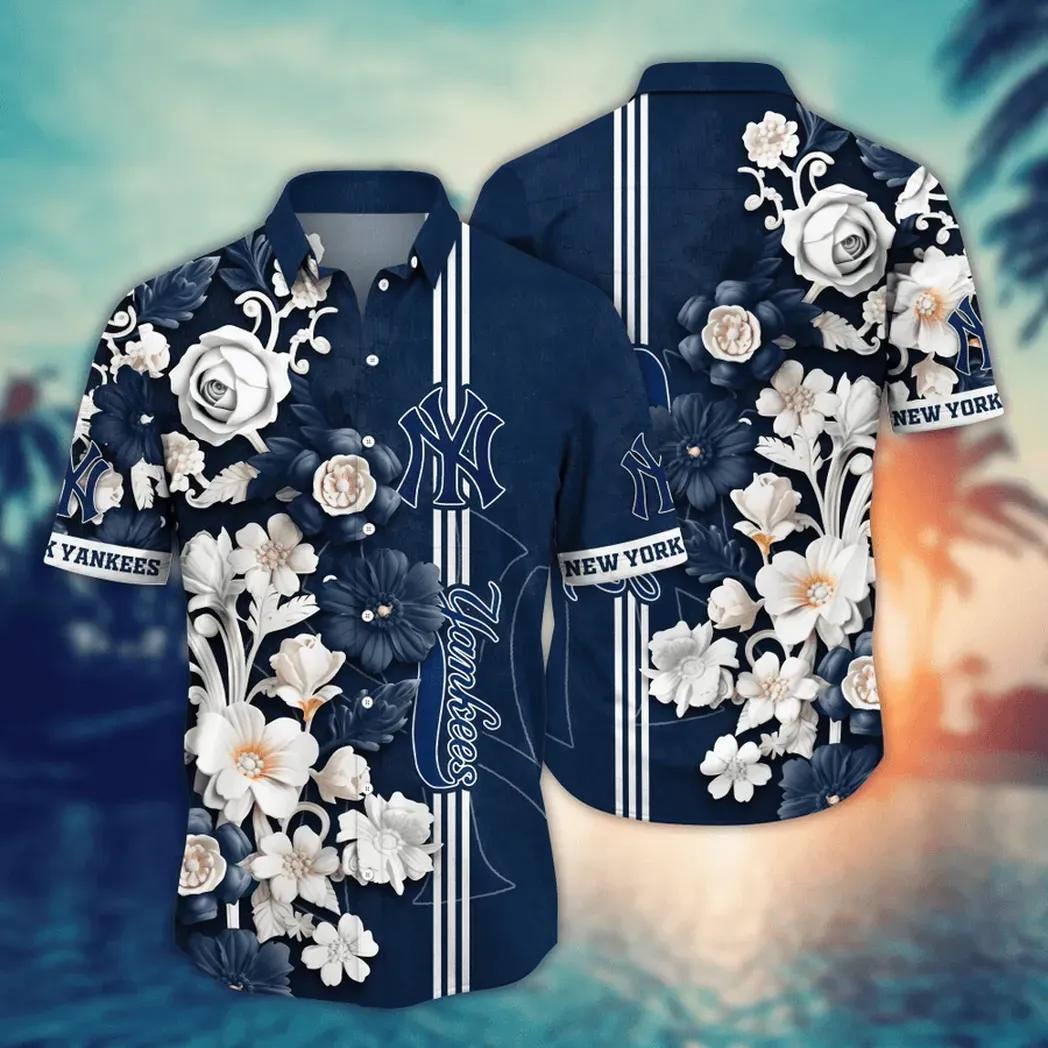New York Yankees MLB Flower Aloha Hawaiian Shirt 19, MLB Hawaiian Shirt