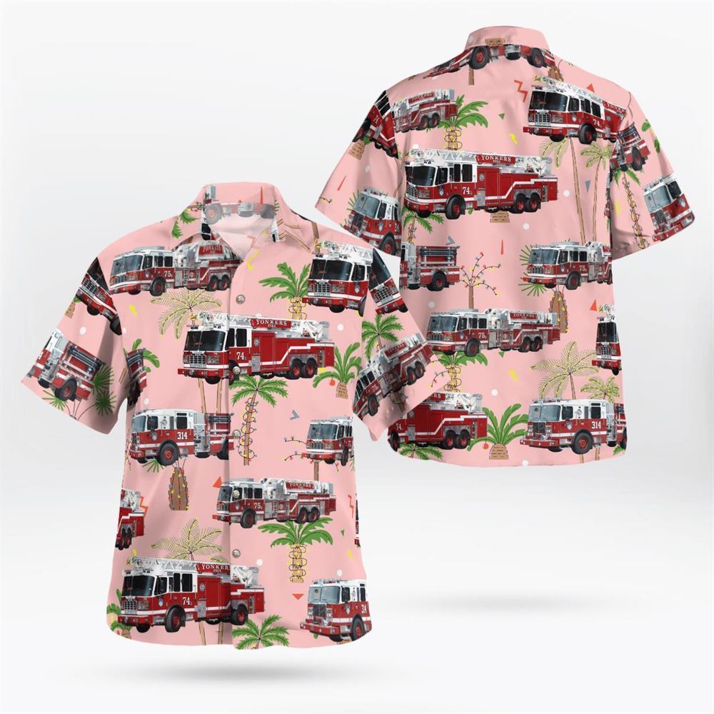 New York Yonkers Fire Department Christmas Hawaiian Shirt - Gifts For Firefighters In Yonkers, NY