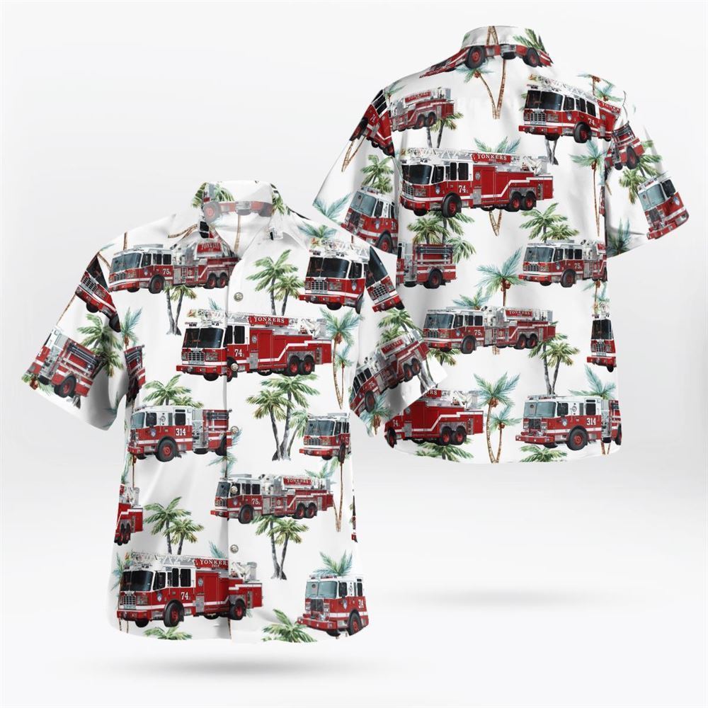 New York Yonkers Fire Department Hawaiian Shirt - Gifts For Firefighters In Yonkers, NY