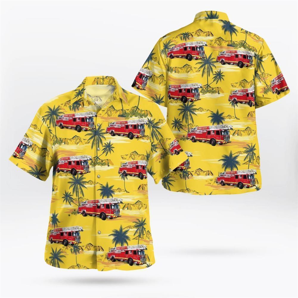 Newark, New Jersey, Newark Fire Department Ladder 7 Hawaiian Shirt - Gifts For Firefighters In Newark, NJ