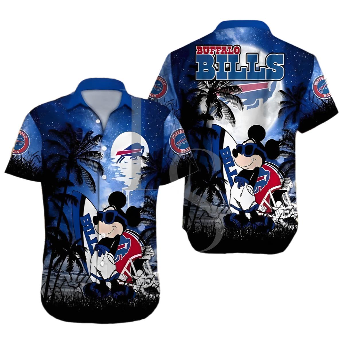 NFL Buffalo Bills Hawaiian Shirt Disney Mickey Mouse Palm Tree