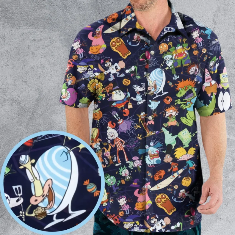 Nickelodeon Halloween Party Hawaiian Shirt