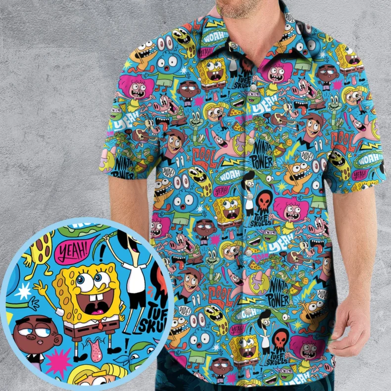 Nickelodeon's Characters Patterns Hawaiian Shirt
