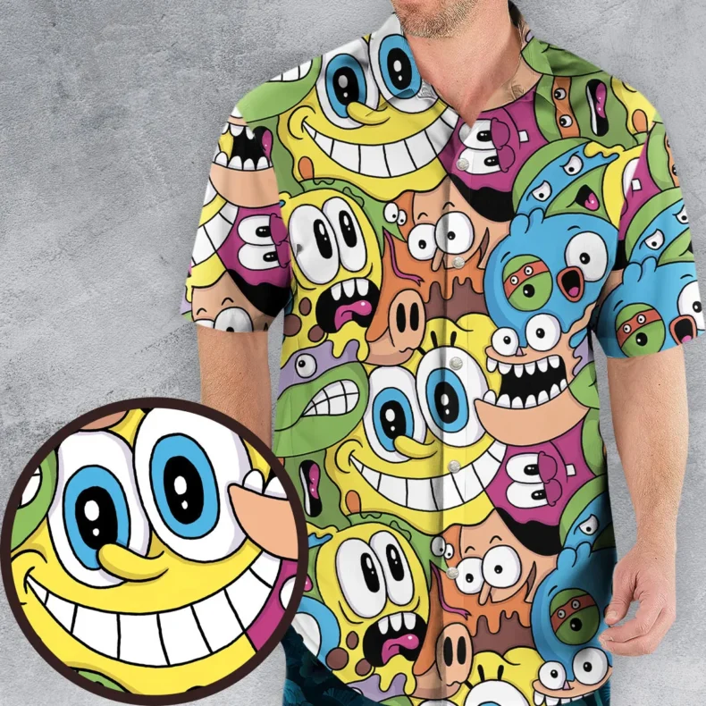 Nicktoons Squad Nickelodeon Pattern Hawaiian Shirt