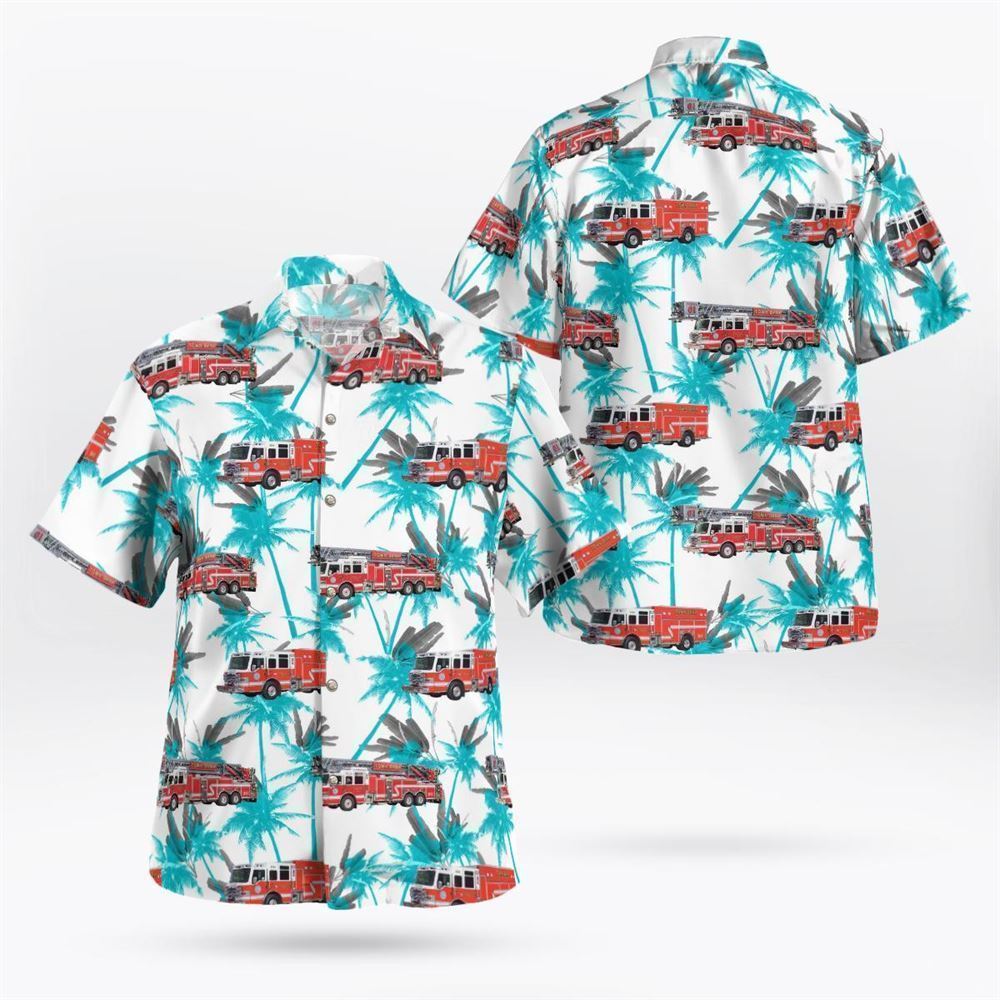 North Cape May, NJ, Lower Township Fire District No.2 Hawaiian Shirt - Gifts For Firefighters In North Cape May, NJ