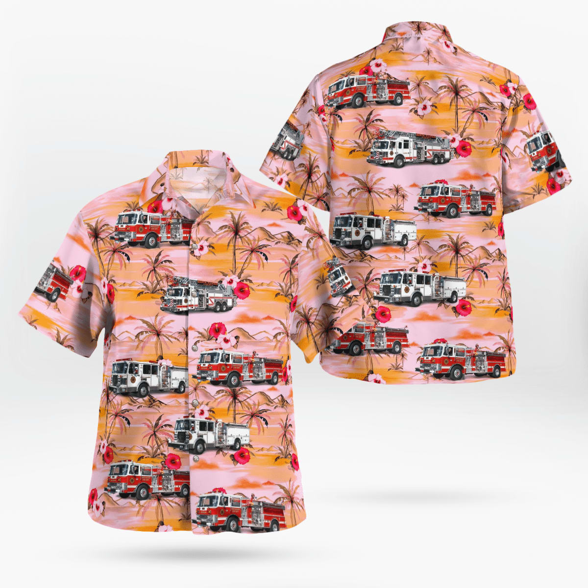 North Haledon, NJ, North Haledon Fire Department Hawaiian Shirt - Gifts For Firefighters In North Haledon, NJ
