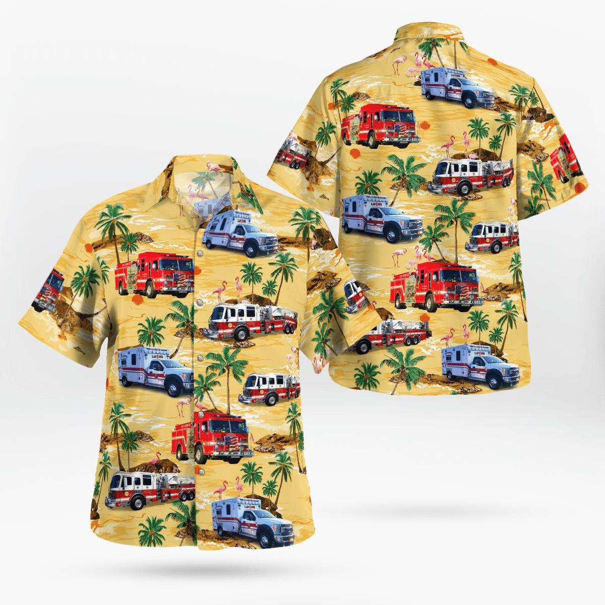 North Massapequa, New York, North Massapequa Fire Department Hawaiian Shirt - Gifts For Firefighters In North Massapequa, NY