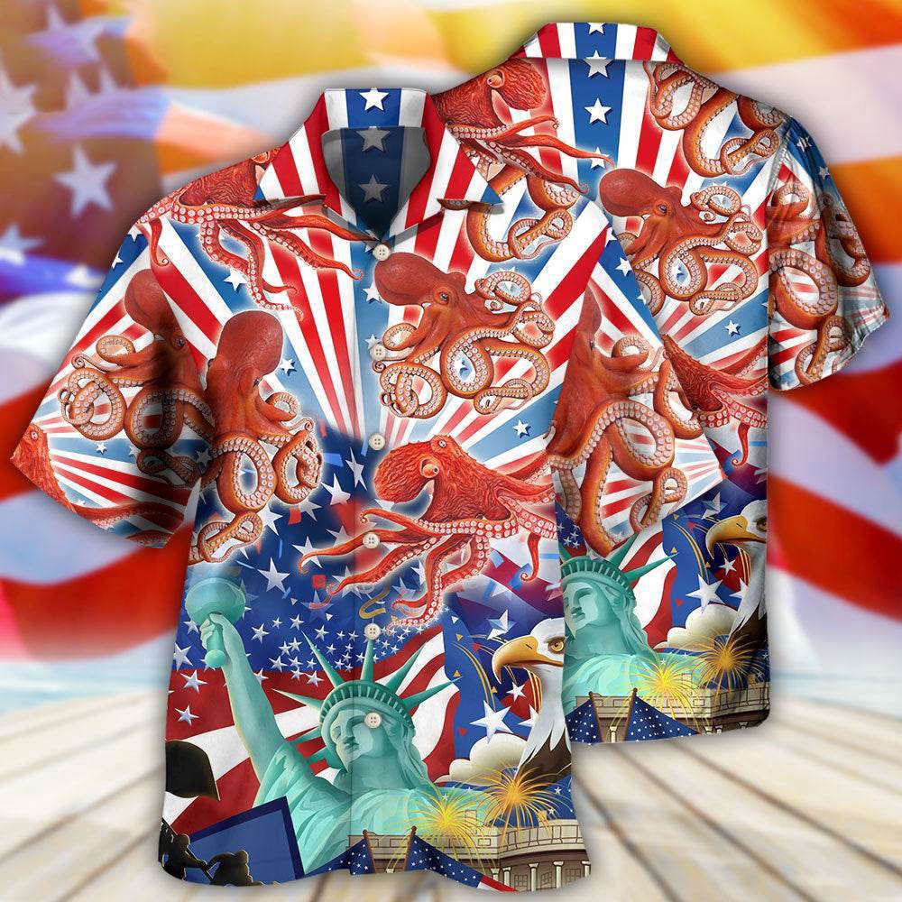 Octopus Usa Independence Day Hawaiian Shirt, 4th Of July Hawaiian Shirt, 4th Of July Shirt