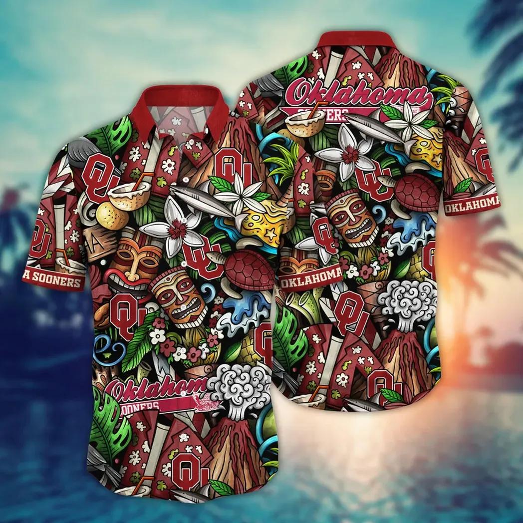 Oklahoma Sooners NCAA Flower Aloha Hawaiian Shirt 5, NCAA Hawaiian Shirt