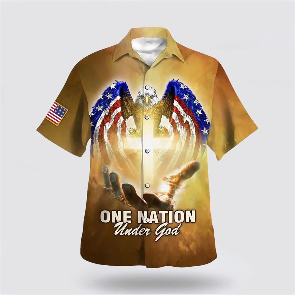 One Nation Under God American Hawaiian Shirt - Gifts For Christian Families