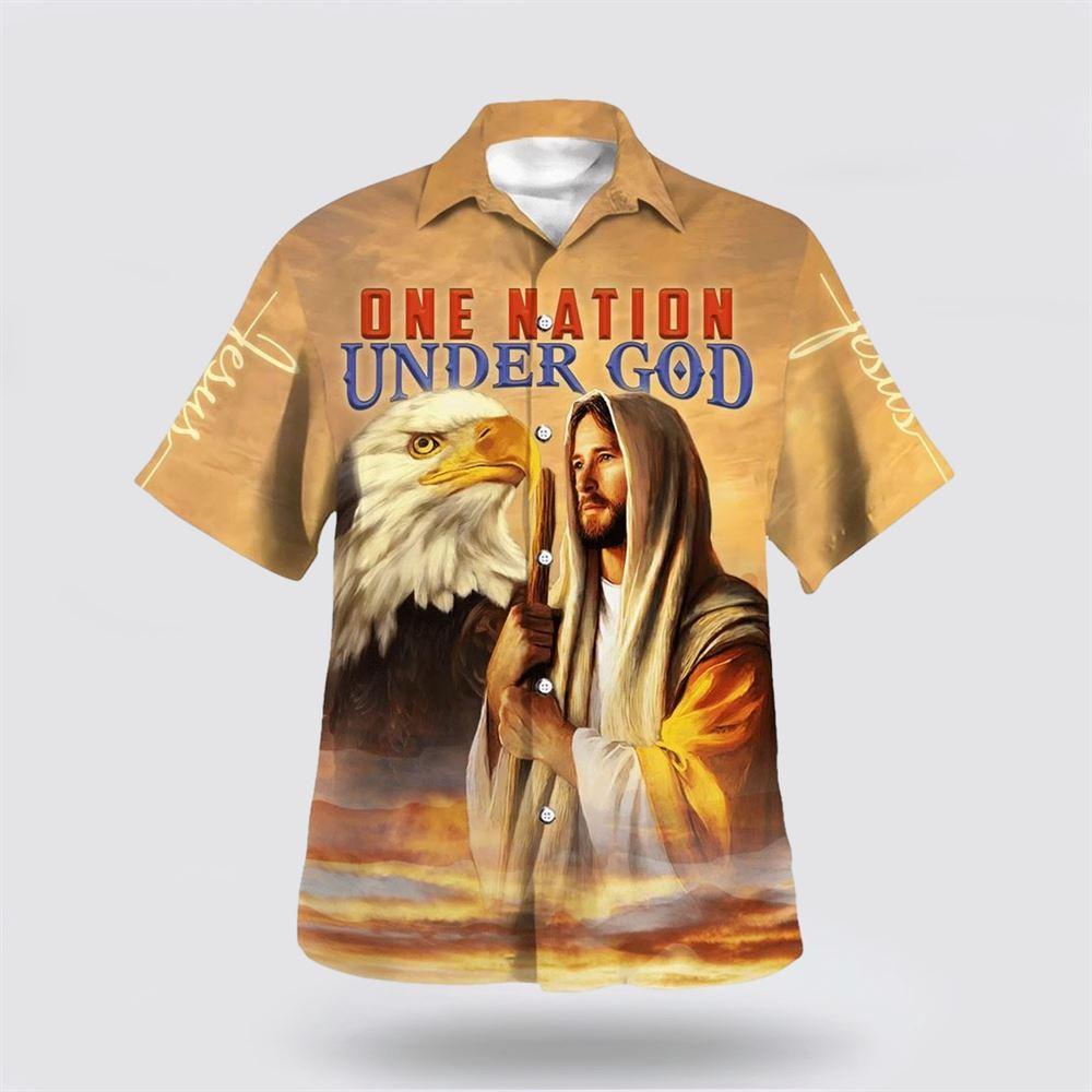 One Nation Under God Jesus Hawaiian Shirt - Gifts For Christian Families