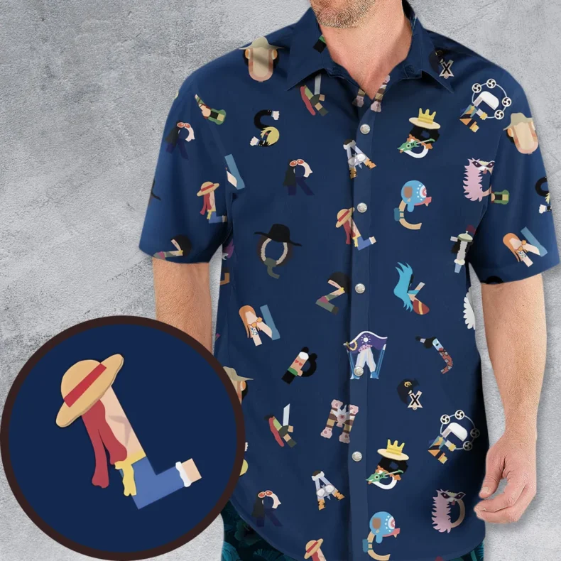 One Piece Letters Hawaiian Shirt