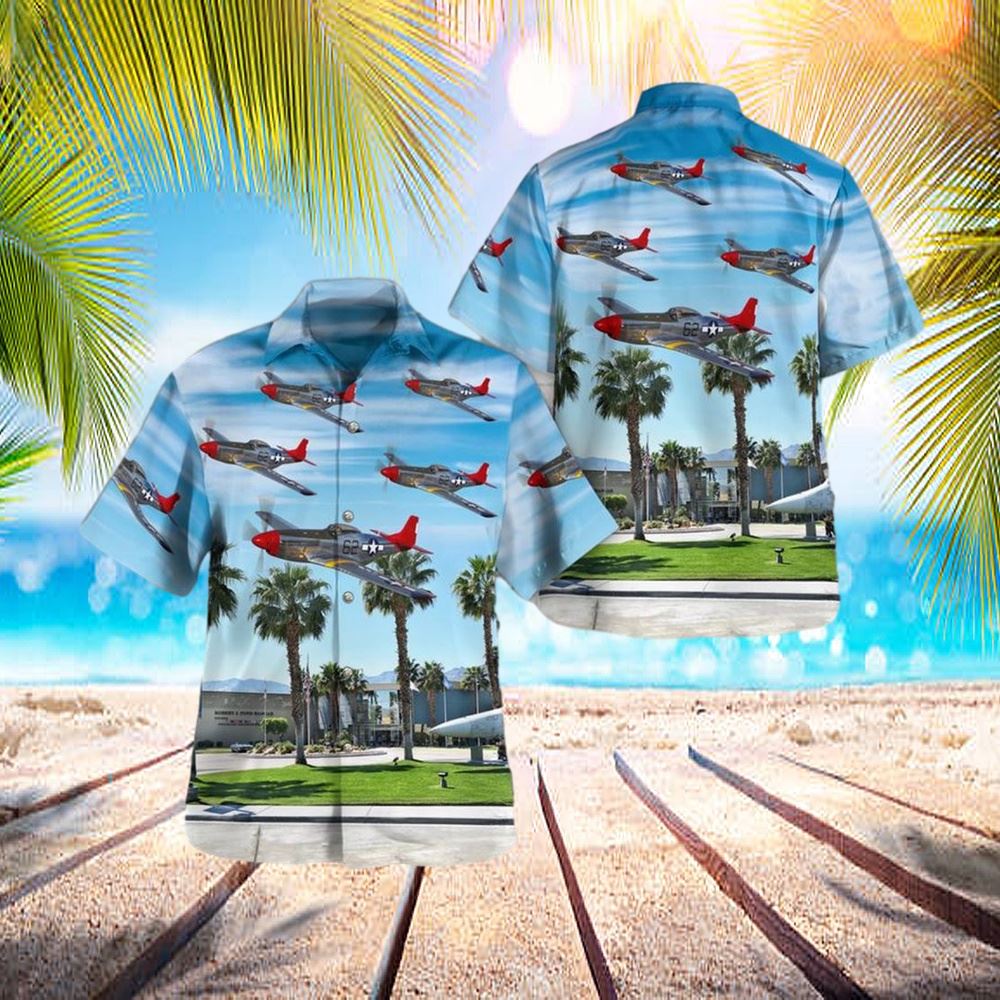 Palm Springs Air Museum P-51D Mustang Hawaiian Shirt - Hawaiian Outfit For Men - Gift For Young Adult