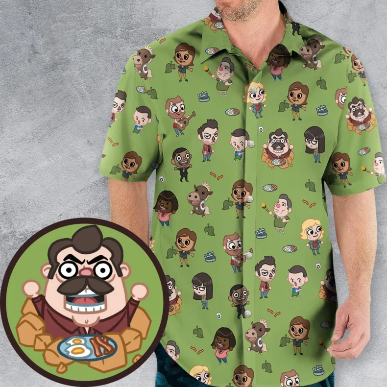 Parks and Rec x Animal Crossing Hawaiian Shirt
