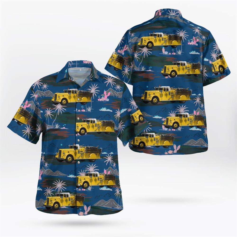 Pearl River, NY, Pearl River Fire District Excelsior Engine Company, 1947 Ward LaFrance1995 RD Murray Hawaiian Shirt - Gifts For Firefighters In NY