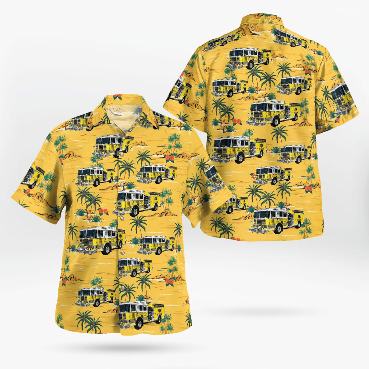 Pearl River, NY, Pearl River Fire District Excelsior Engine Company Hawaiian Shirt - Gifts For Firefighters In Pearl River, NY