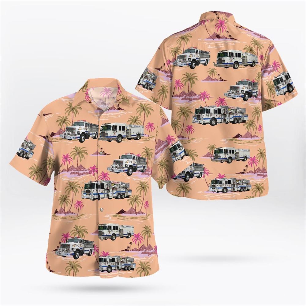 Pembroke, NH, Pembroke Fire Department Hawaiian Shirt - Gifts For Firefighters In Pembroke, NH