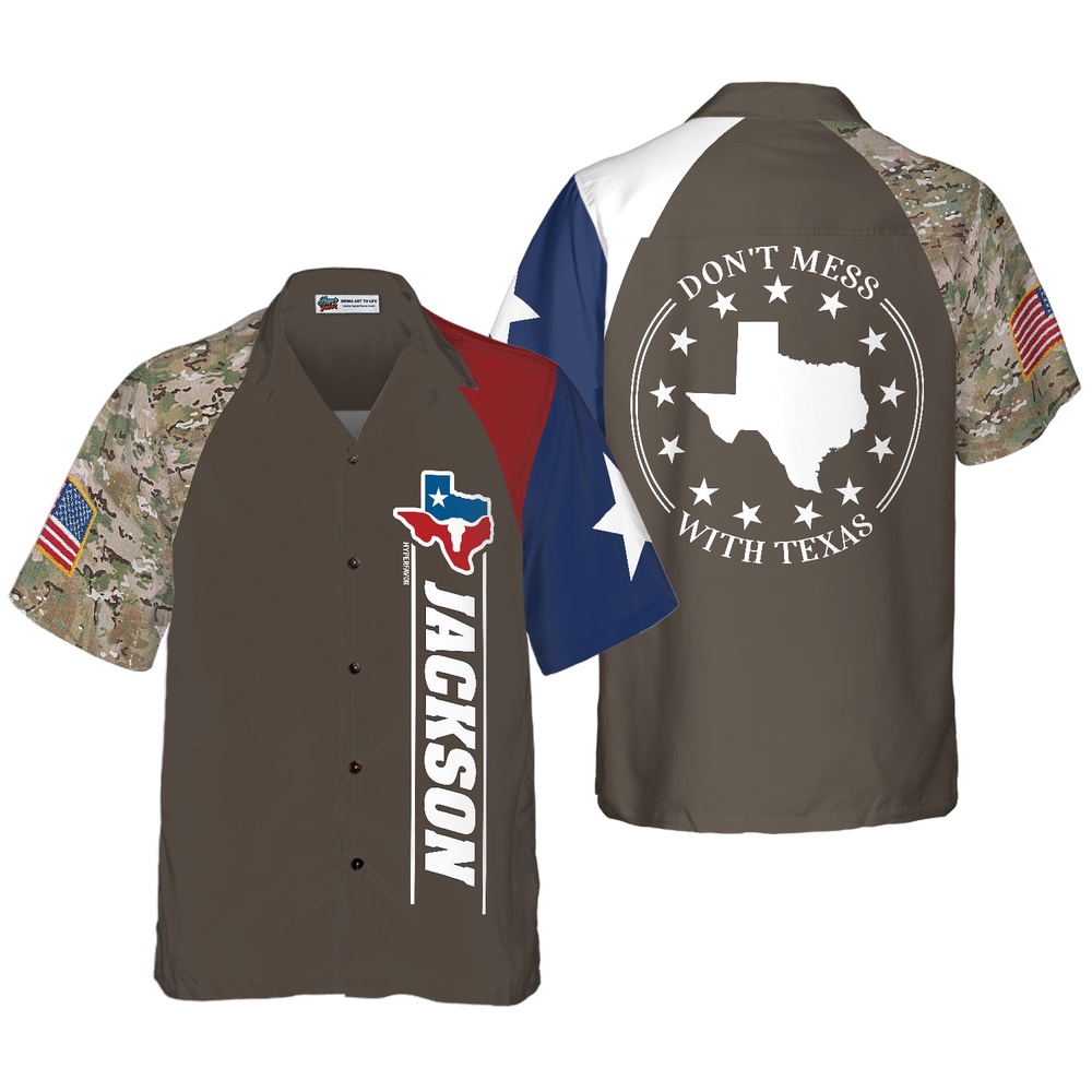 Personalized Don't Mess With Texas Custom Hawaiian Shirt, Texas Hawaii Shirt, Texas Shirt