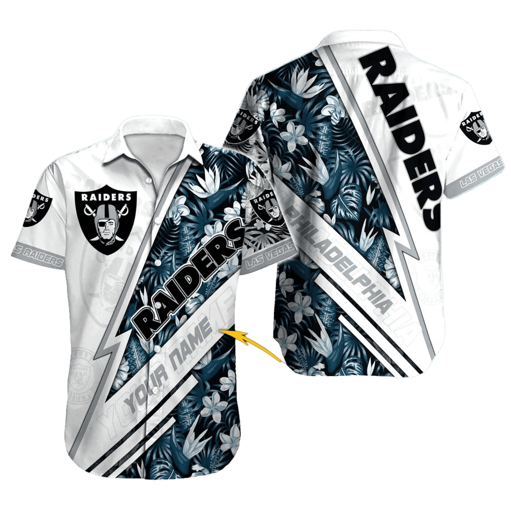 Personalized Las Vegas Raiders Lightning Tropic Hawaiian Shirt