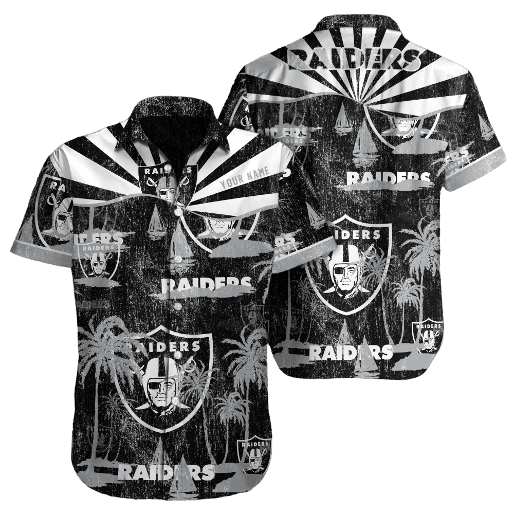 Personalized Las Vegas Raiders Retro Sunset Hawaiian Shirt