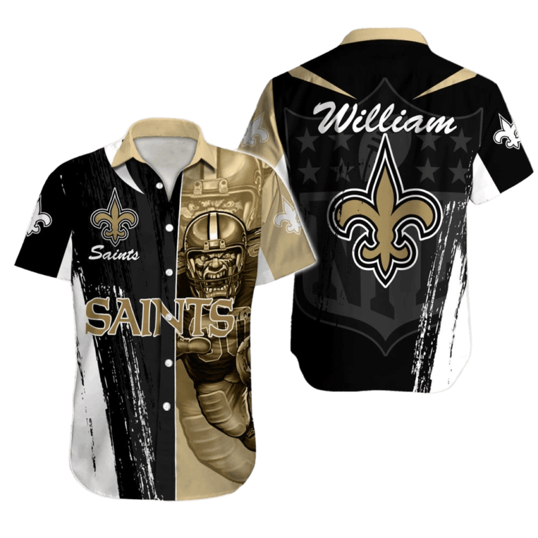 Personalized New Orleans Saints Gridiron Fury Hawaiian Shirt