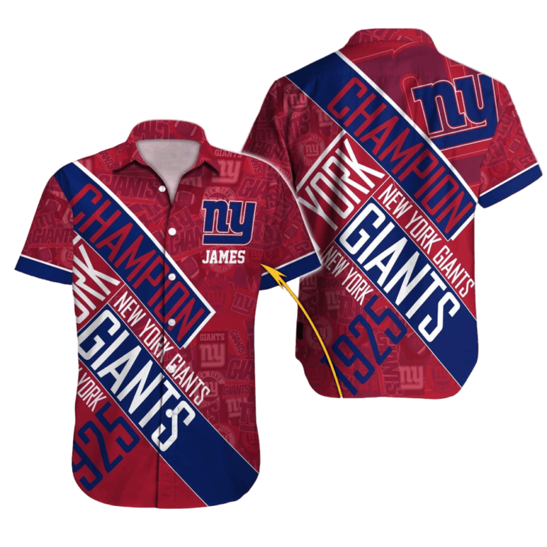 Personalized New York Giants Champion Spirit Hawaiian Shirt