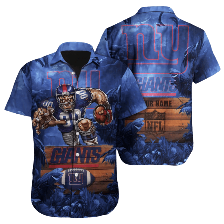 Personalized New York Giants Jungle Blitz Hawaiian Shirt