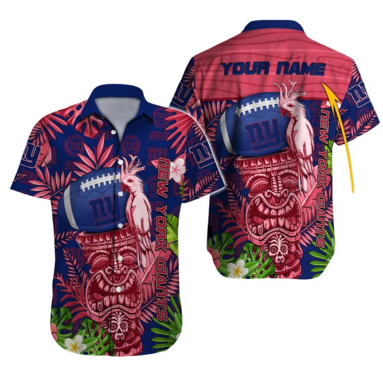 Personalized New York Giants Tiki Tropical Hawaiian Shirt
