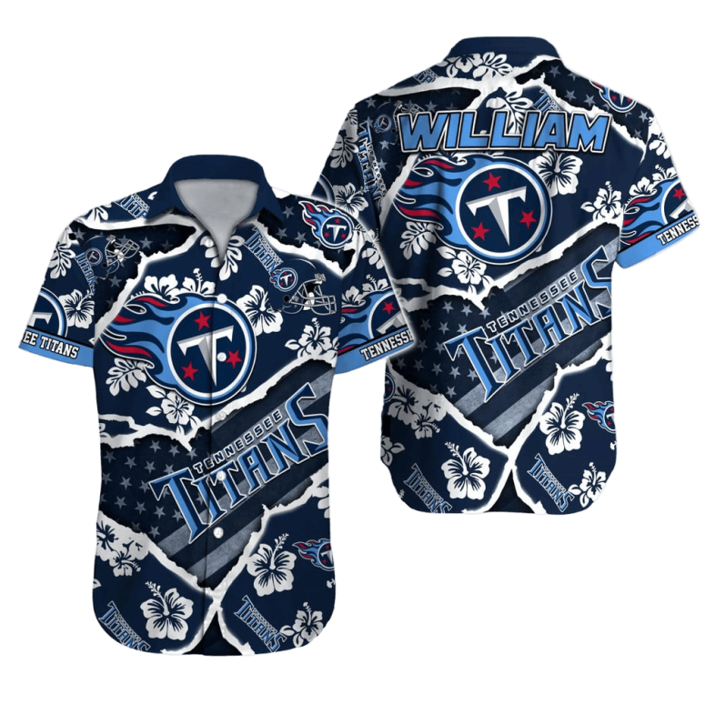 Personalized Tennessee Titans Floral Rip Hawaiian Shirt