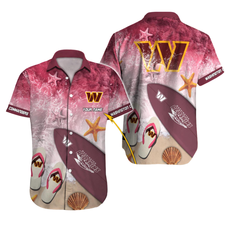 Personalized Washington Commanders Beach Vibes Hawaiian Shirt
