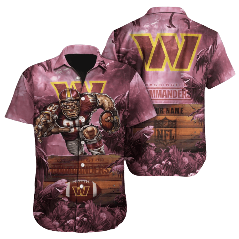 Personalized Washington Commanders Jungle Warrior Hawaiian Shirt